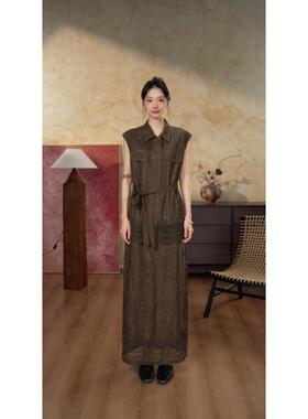 【鹤影寒塘】100%桑蚕丝香云纱气质新中式国风休闲百搭马甲206560