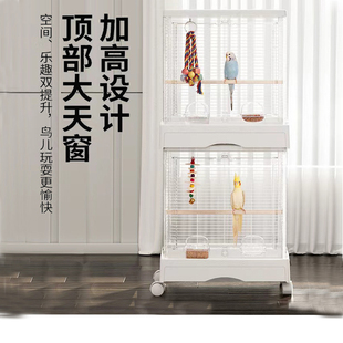 玄凤塑胶防逃专用款鸟笼鹦鹉豪华家用设计虎皮双开门横丝大号