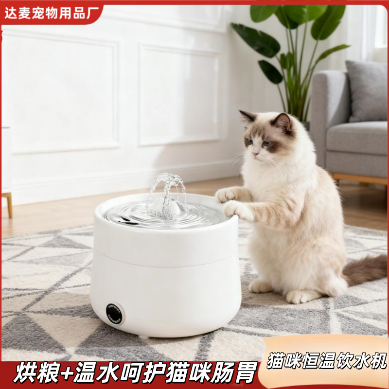 宠物饮水机智能恒温自动喂食喂水器猫咪饮水机猫加热水盆宠物碗