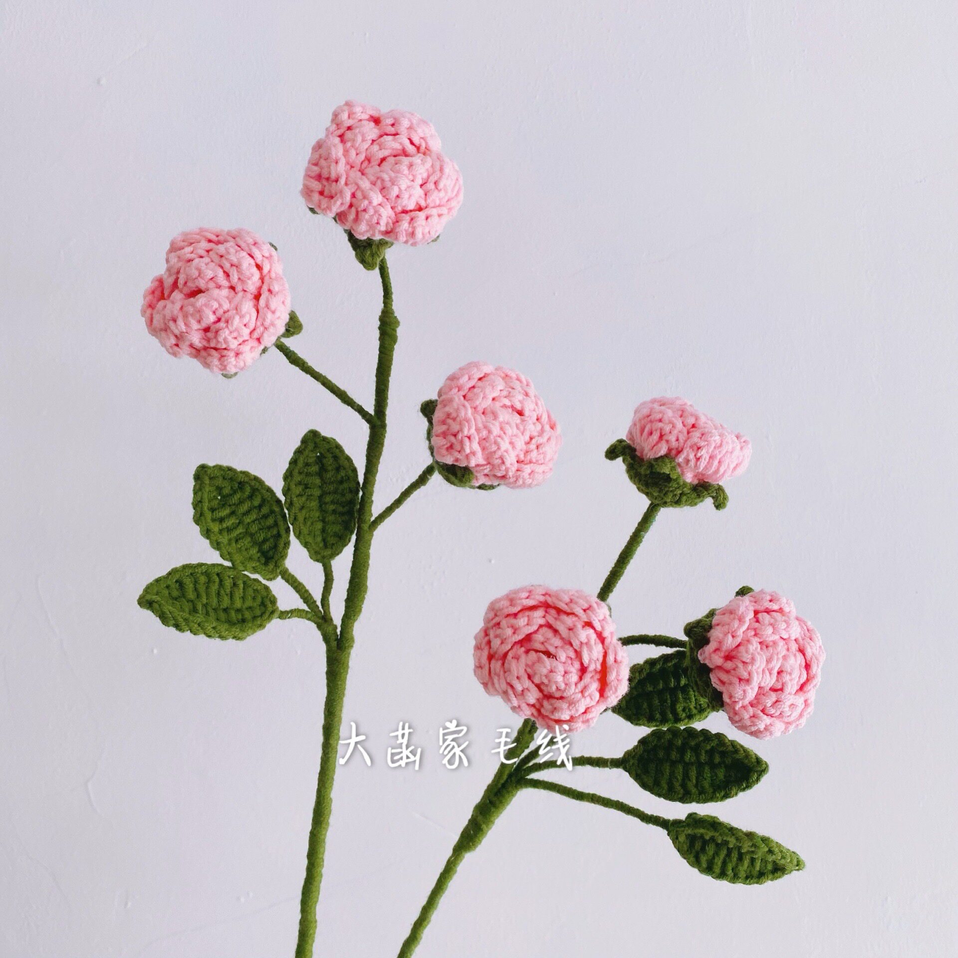 DAHAN FAMILY WOOL CROCHET MULTI-HEADED ROSE FORGET-ME-NOT HANDMADE ARTIFICIAL FLOWER FAKE FLOWER MATERIAL PACKAGE