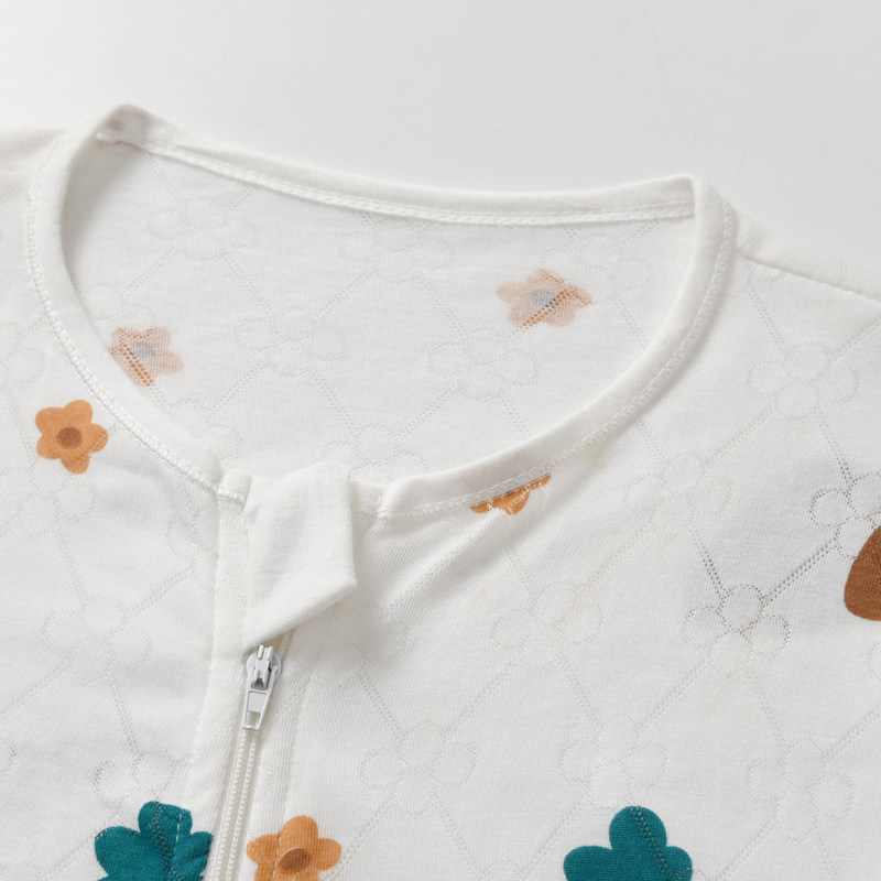 OLDER CHILDRENS SUMMER THIN ONE-PIECE PAJAMAS BAMBOO FIBER CARTOON BABY SHORT SLEEVE BOYS GIRLS CHILDRENS AIR CONDITIONED CLOTHES LONG SLEEVE LOUNGEWEAR