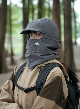 男女户外护颈脖套一体登山帽子冬季骑车机能风多功能雷锋帽女防寒