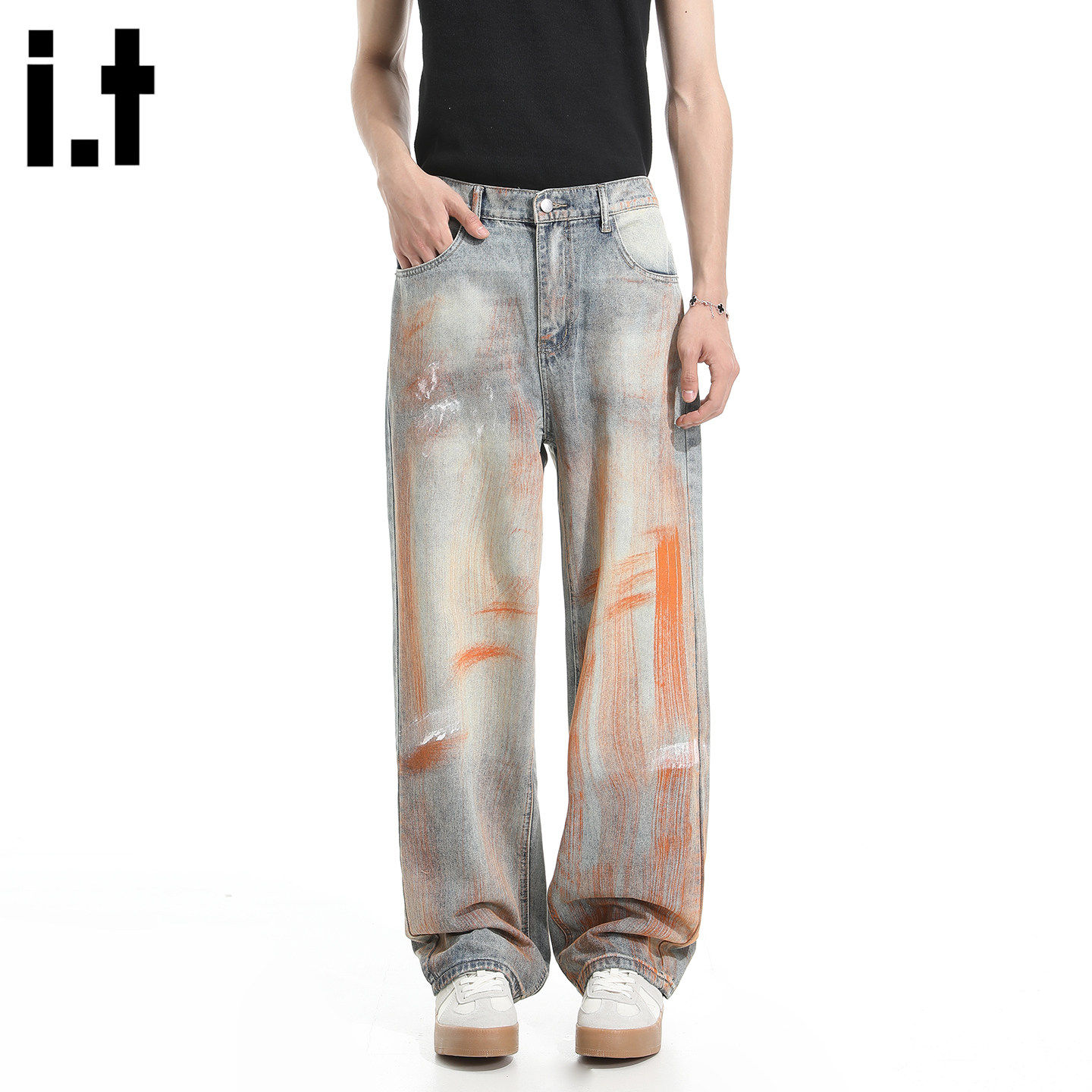 New Bcfauae NB美式做旧废土风直筒牛仔裤男女款夏季薄款长裤