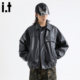 NB黑色亮面pu皮皮衣防风夹克外套男士 New Bcfauae 秋机车上衣