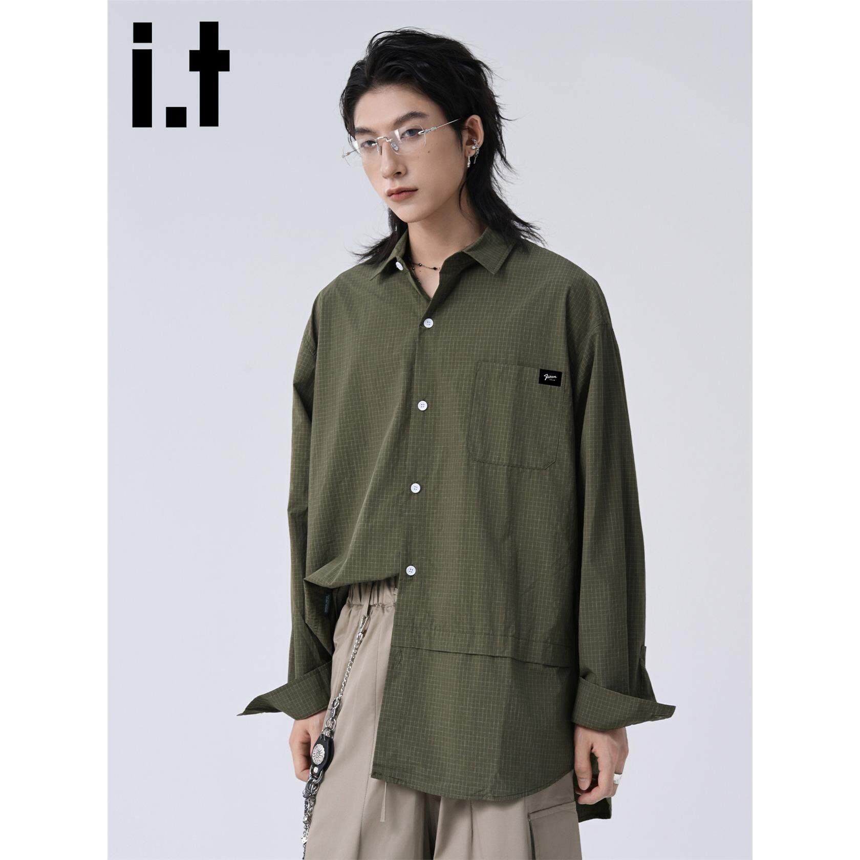 New Bcfauae NB高级感长袖翻领衬衫男款新款秋季宽松衬衣上衣