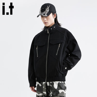 NewBcfau黑色工装夹克外