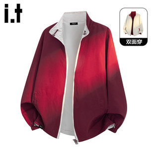 New Bcfauae NB红白撞色立领休闲夹克男款秋冬宽松高级感外套