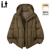 New 加厚面包服鸭绒外套 连帽羽绒外套男女冬季 Bcfauae NB情侣款