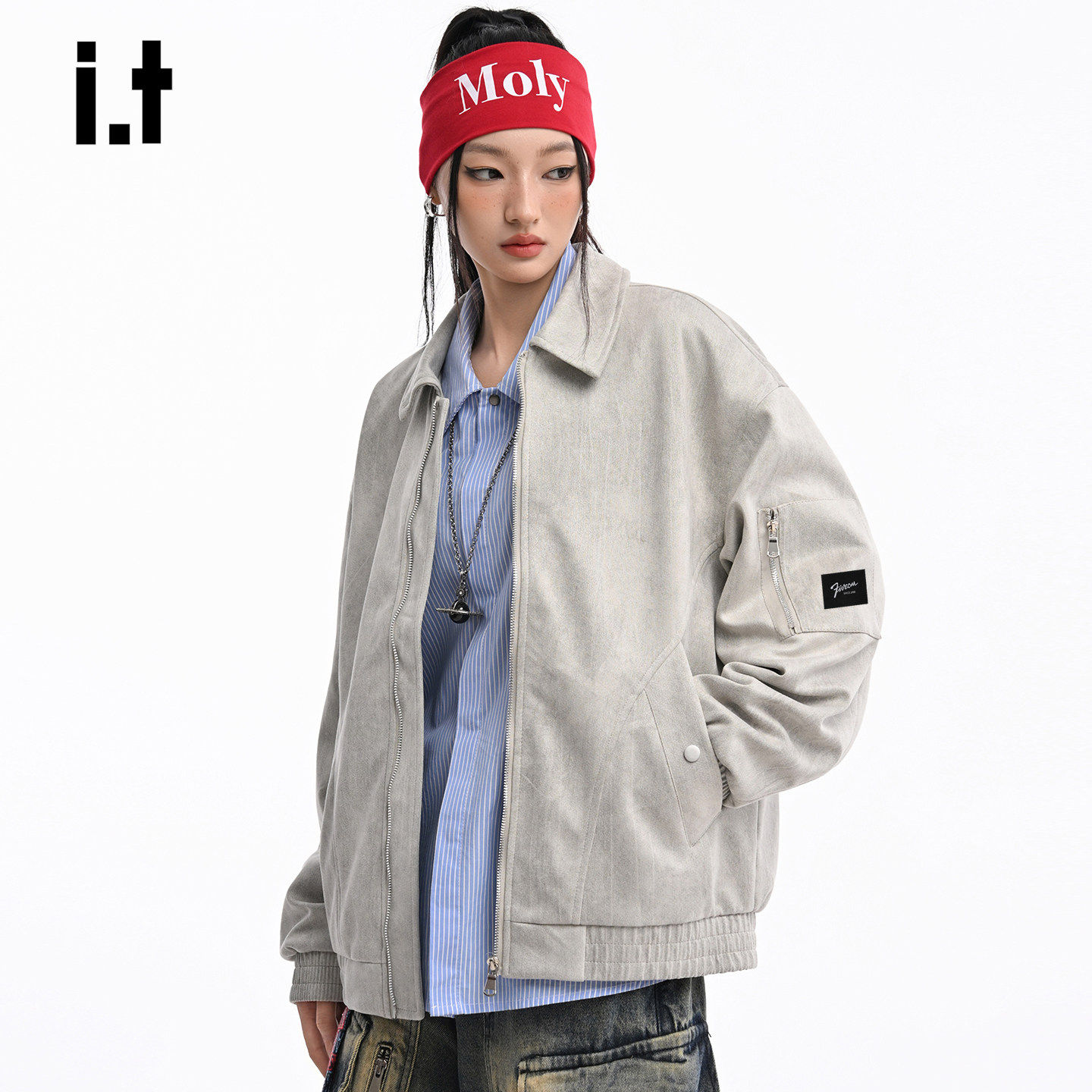 New Bcfauae NB痞帅麂皮翻领夹克外套男士冬季宽松高级感外衣