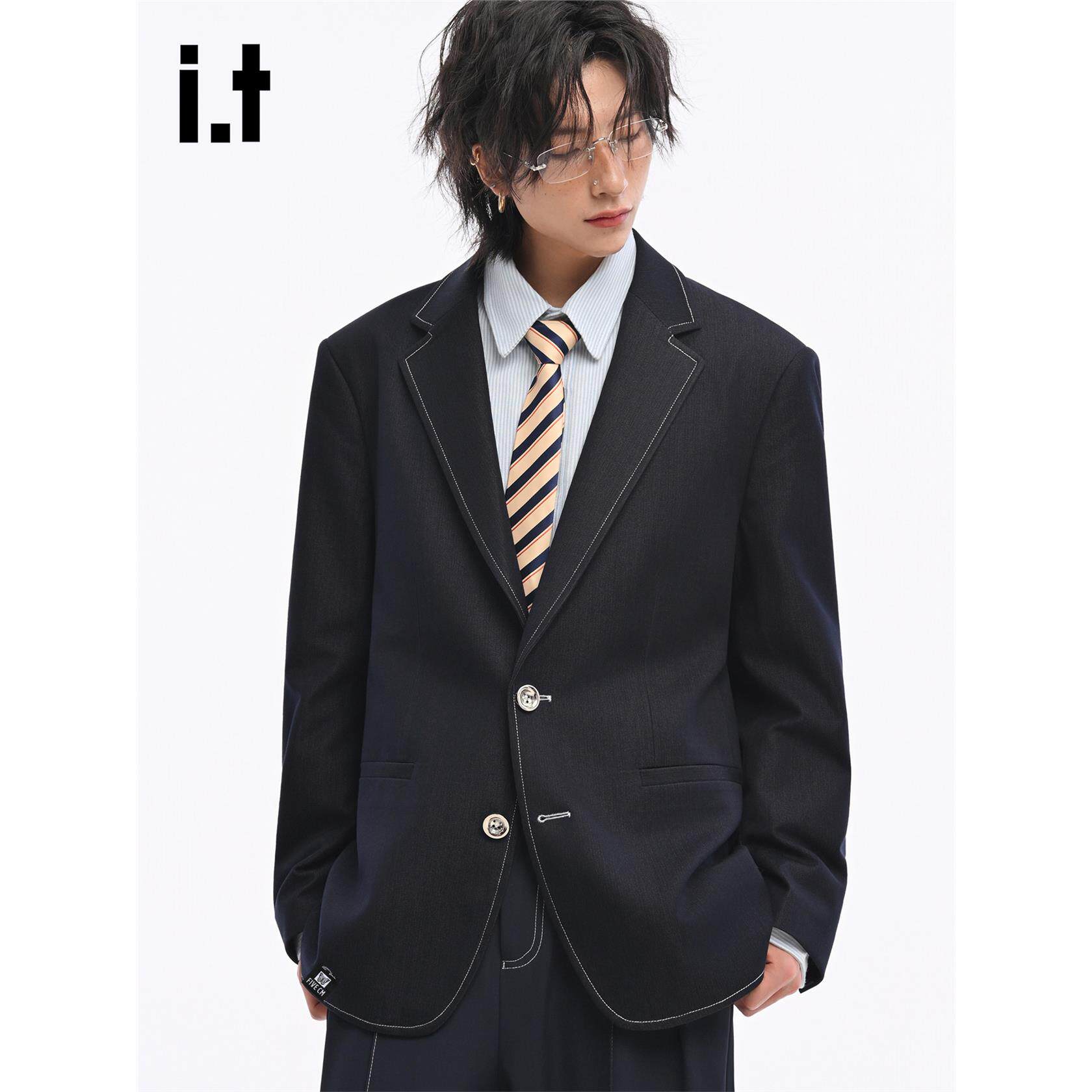 New Bcfauae NB高级感学院风休闲西装外套男士秋冬季宽松上衣