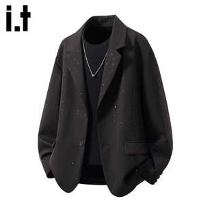 New Bcfauae NB亮片设计西装外套男款秋冬季休闲百搭宽松西服