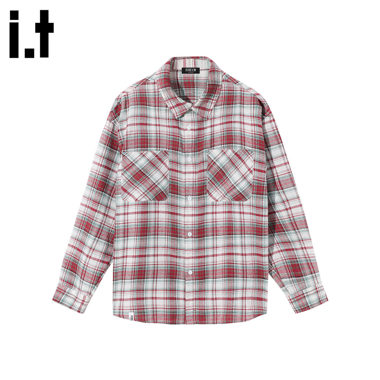 New Bcfauae NB红色格子长袖衬衫男款秋季宽松男式高级感上衣