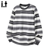 秋冬打底衫 New 内搭上衣 条纹圆领长袖 T恤男款 Bcfauae NB美式