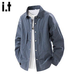 New Bcfauae NB复古格子翻领速乾长袖衬衫男款春秋季防晒宽松上衣