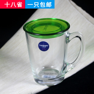 钢化玻璃杯清晨把杯微波加热杯牛奶杯早餐杯泡茶杯开水杯 乐美雅