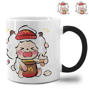 懒洋洋麦当劳联名麦门loopy露比变色杯带盖勺美式马克杯陶瓷水杯