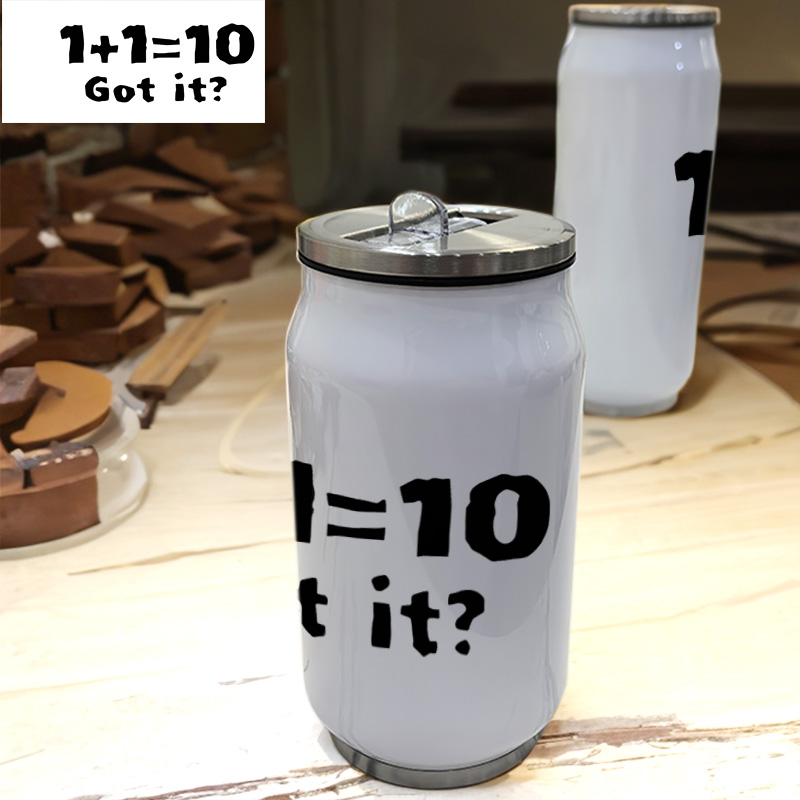 1+1=10二进制编程码农工程师IT程序猿员情侣喝水304不锈钢保温杯