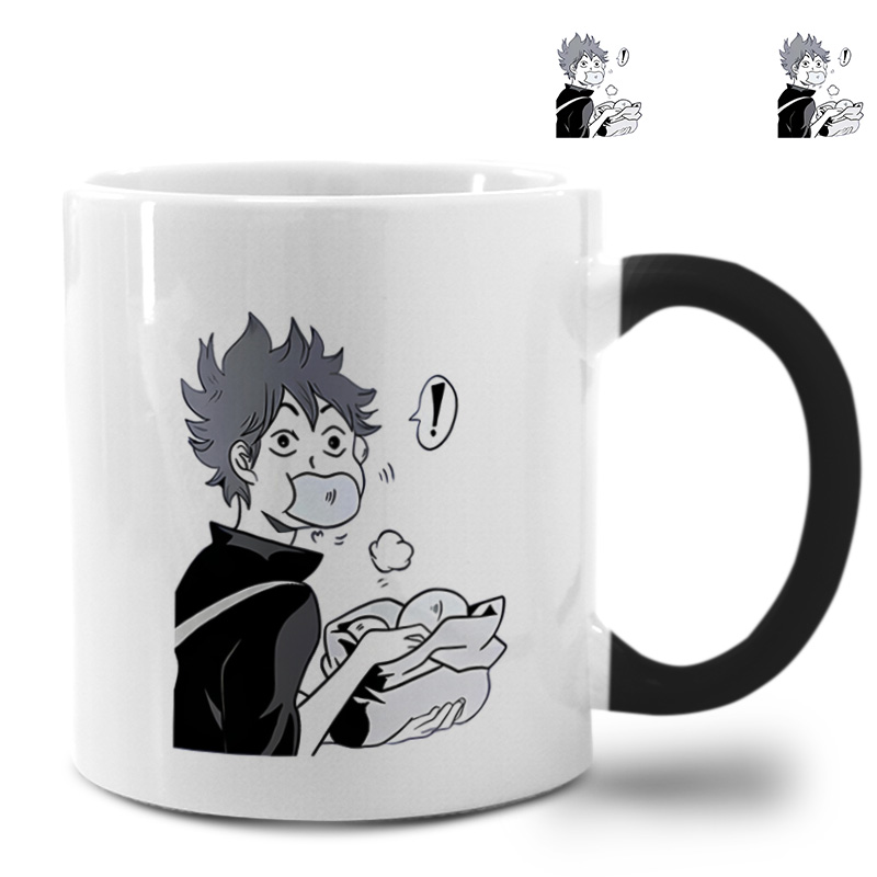 乌野高校排球少年变色杯轻奢礼盒大容量喝茶印图马克杯陶瓷水杯子