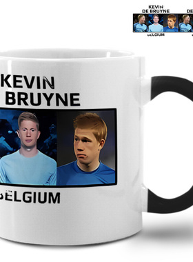 凯文德布劳内Bruyne丁丁足球变色杯高颜值欧式泡茶马克杯陶瓷水杯