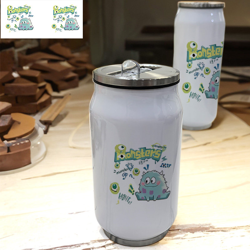 ins怪兽大学家用儿童男款男孩登山大容量定制照片304不锈钢保温杯