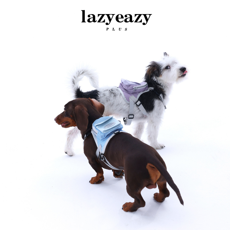 Lazyeazy宠物狗狗牵引书包拼色可拆卸可调节中小型犬外出双肩背包