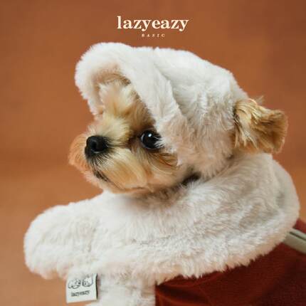 LazyEazy宠物狗狗猫咪毛绒棒球帽毛绒帽子围脖套装舒适秋冬保暖