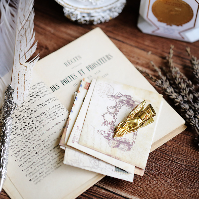 문구 클립 오리올스 꽃 쓰기 노트 손 책 클립 빈티지 수납 레트로 사진 소품 포즈