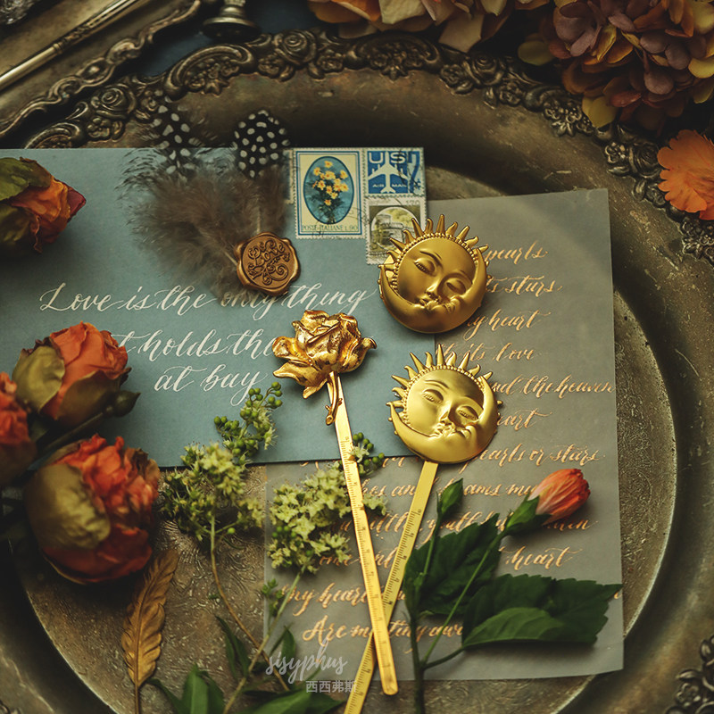 눈금자 클립 크리 에이 티브 북마크 복고풍 편지지 선물 금속 학생 눈금자 공예 눈금자 눈금자 선물 소품 포즈