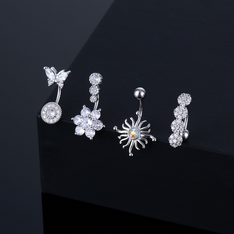 超闪锆石脐钉脐环新款