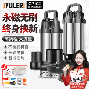 渝乐无刷直流潜水泵48V60V72V电动车电瓶3寸4寸灌溉抽水泵农家用