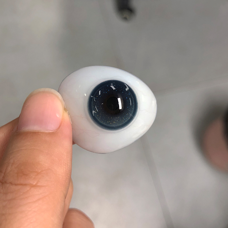 影砂之梦蓝色美瞳半年抛珠光金粉正品官网旗舰店混血隐形眼镜EJL