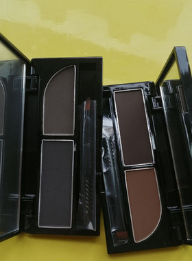 双色眉粉立体塑型野生绒雾修容防水不脱色持久小样咖色咖黑色灰色