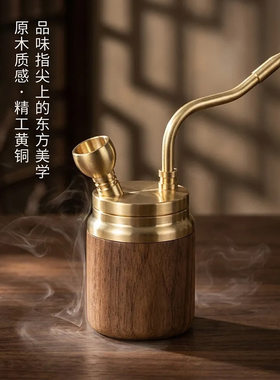 纯铜水烟壶黄铜烟水壶高级水壶烟大号过滤老式高档通用烟丝四用