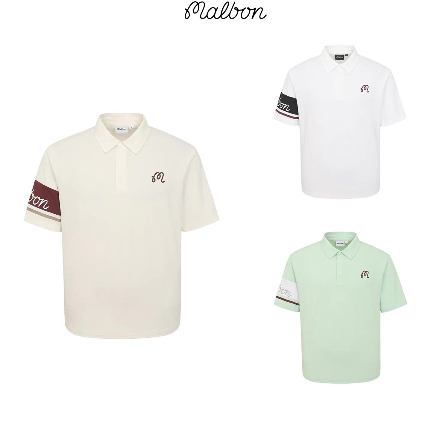 26夏季韩国MALBON高尔夫服装男款休闲运动速干时尚POLO衫短袖T恤