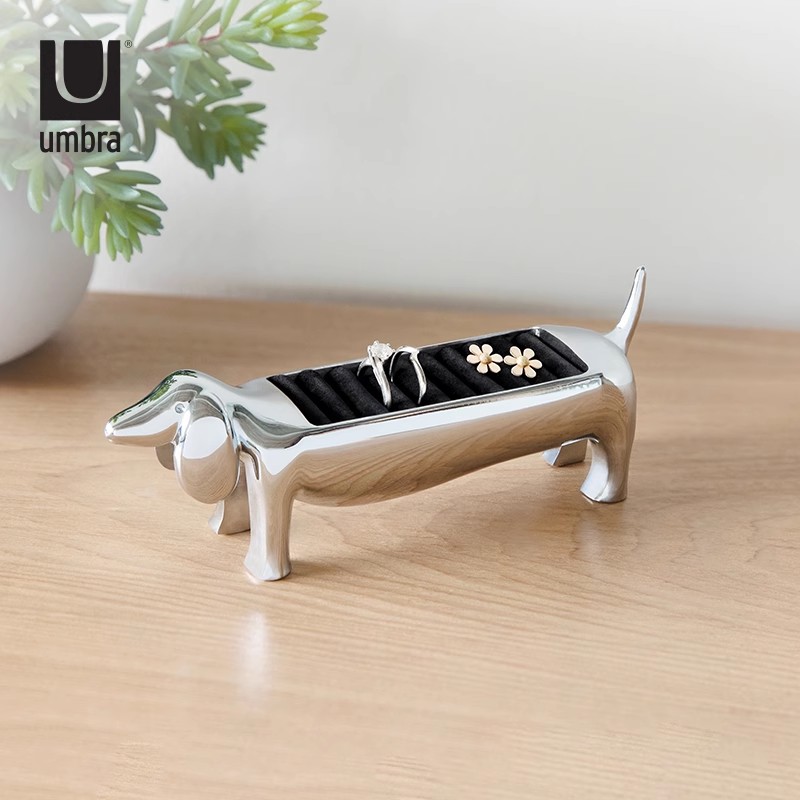 umbra腊肠狗戒托首饰耳钉收纳盒