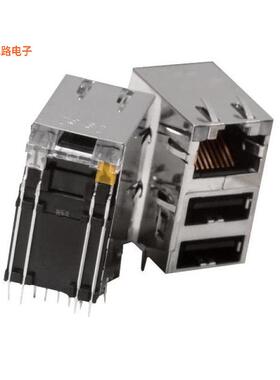 2250615-1 -原装[CONN JACK 1PORT PCB带 USB A 的 RJ45，双