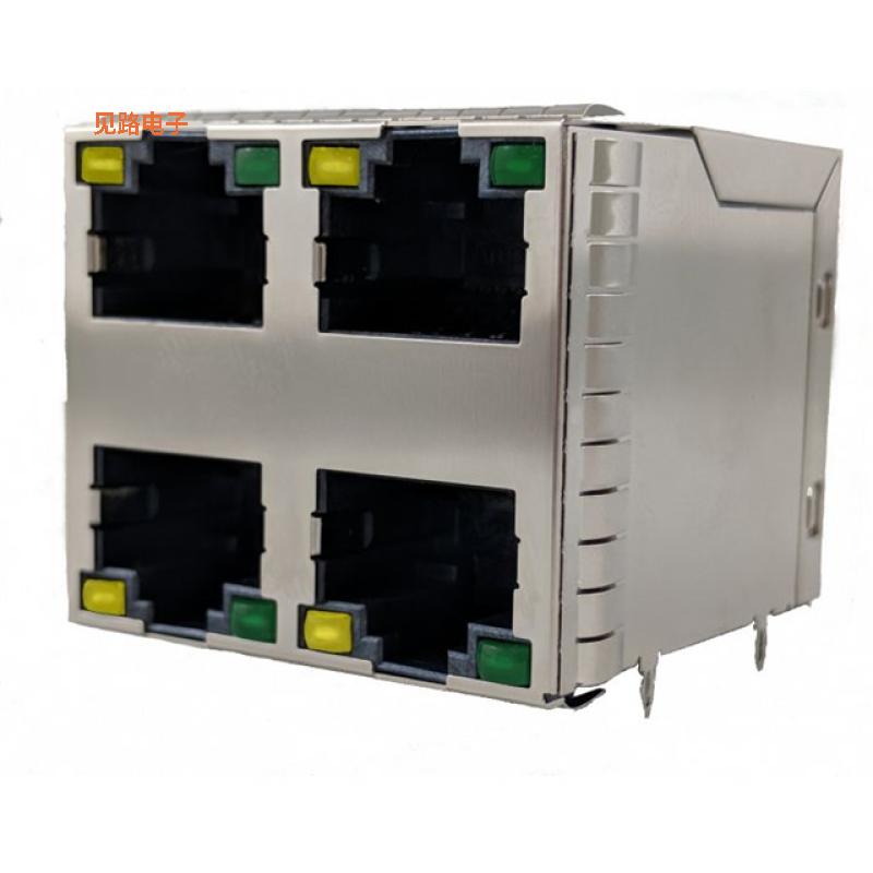 RJE4W48874A1 -原装[8P8C, RA, CAT5E, STACKED 2X2, WI插孔