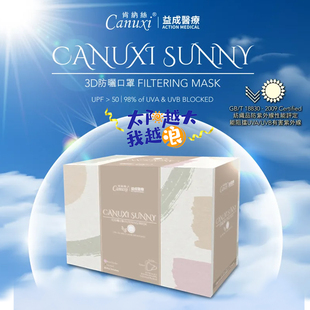 肯纳丝一次性防晒口罩舒适透气轻薄春夏高颜值3D立体独口罩立包装
