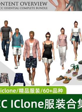 iClone8.6 CC5新款精品服装模型配件百款衣服鞋子资源素材整合包