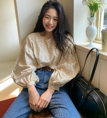 Small floral Lantern Sleeve Top