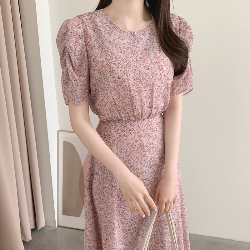 Floral round neck dress