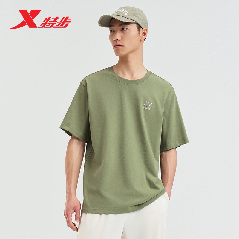 特步短袖针织衫男休闲运动