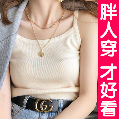 大码针织吊带背心女外穿无袖上衣