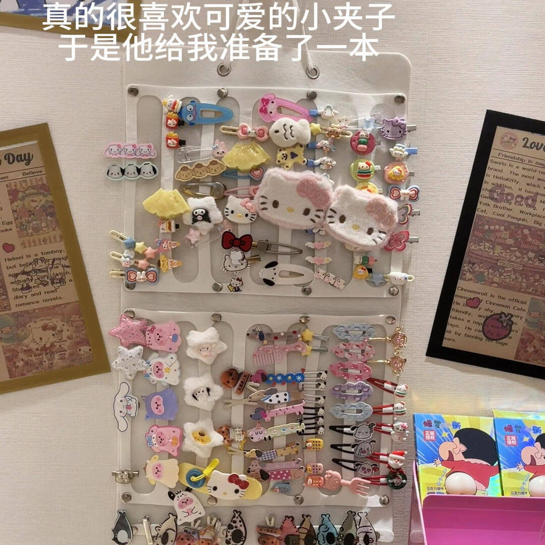 发夹收纳册儿童可爱壁挂可折叠发卡发箍整理神器展示架饰品收纳袋