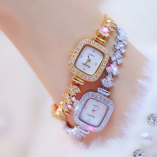 2024年新款正品BS韩国手表女细手链小表盘时尚潮流防水满钻方形表