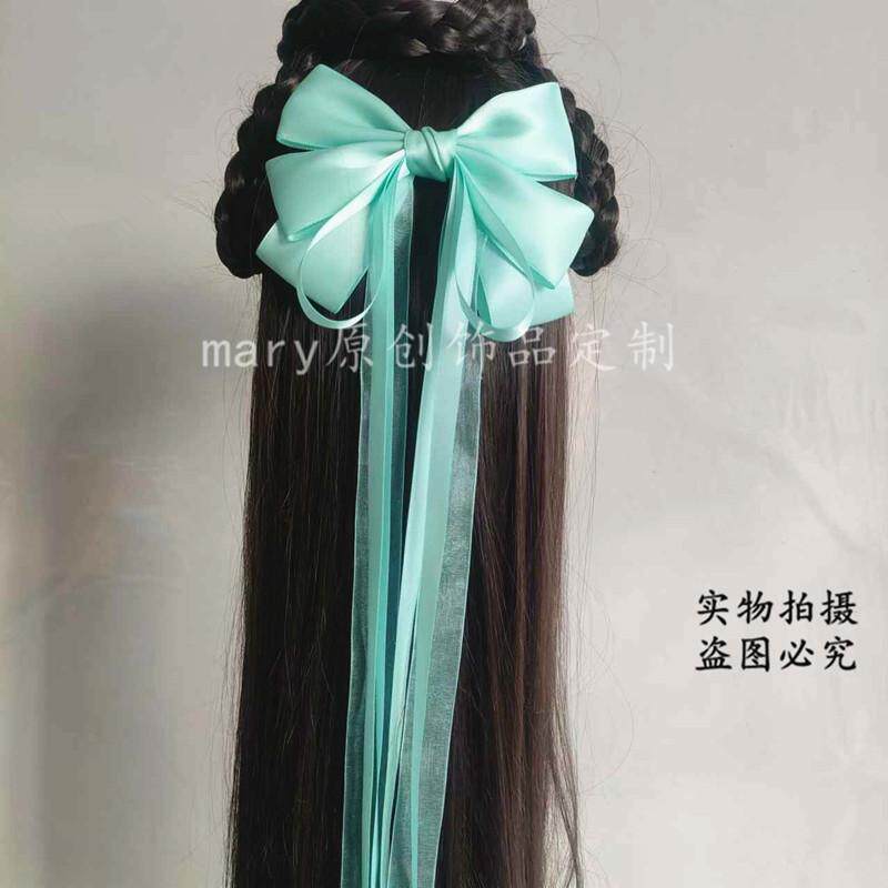 汉服复古典装飘带发饰头饰超大蝴蝶结仙女后压舞蹈广场舞演出配饰图片