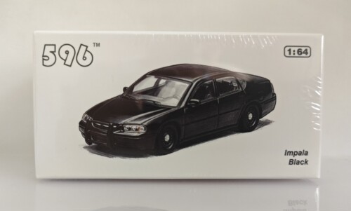596 1/64 仿真雪佛兰 2005 IMPALA 英帕拉黑斑羚合金警车模型摆件