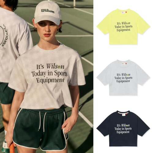 韩代 Wilson女士网球Legacy Ball短版宽松后背开衩速干T恤 26春