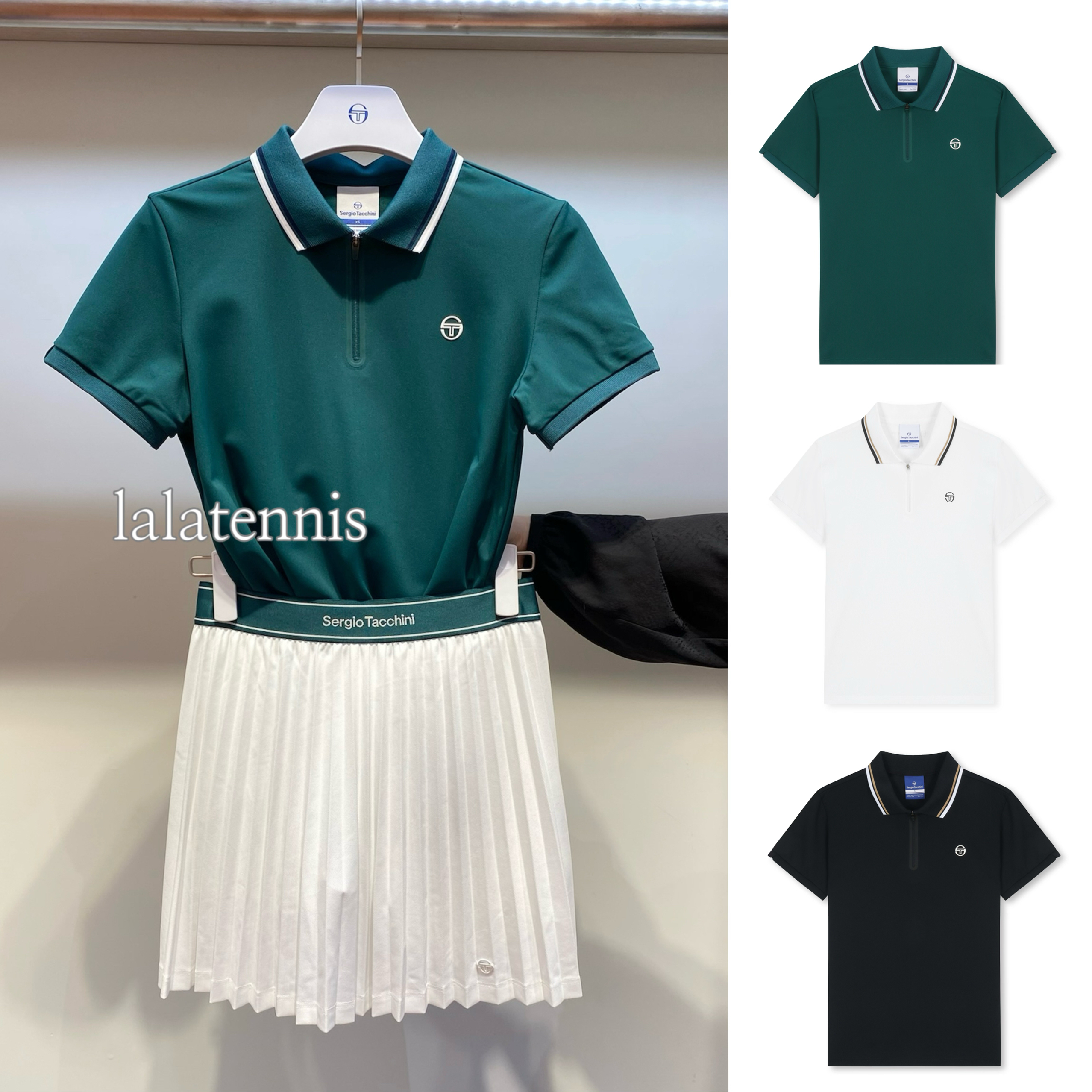 韩国代购｜SergioTacchini女士冰感速干半拉链Polo短袖｜25春夏