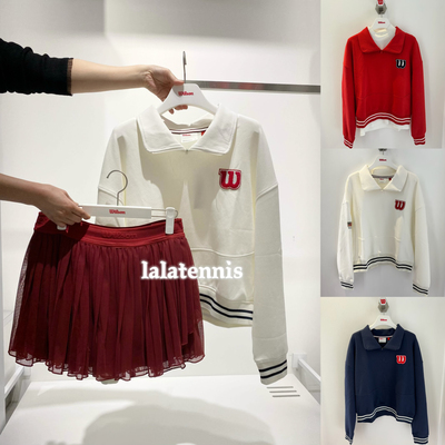 韩国直邮｜威尔胜高尔夫网球系列棉混纺女士半拉链卫衣｜24秋冬